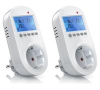 BEARWARE 2x thermostat de prise pour appareils de chauffage et de climatisation Programmable individuellement / écran LCD