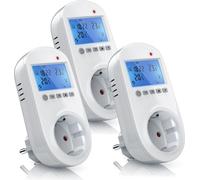BEARWARE 3x thermostat de prise pour appareils de chauffage et de climatisation Programmable individuellement / écran LCD