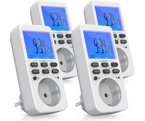 BEARWARE 4x minuterie, numérique, programmable, écran LCD, minuterie de prise, max. 3680W