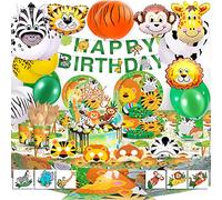 Bea's Party Decoration Jungle, Vaisselle Carton Savane, Assiettes Safari, Kit Animaux de la Jungle pour Anniversaire