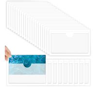BEASAFY 100 Pièces Pochettes Adhésive Transparente, 10 x 6 cm Pochette Autocollante, Pochettes de Carte Adhésives, Plastique Transparent Porte Etiquette pour Organiser et Trier