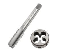 BEASAFY 2 Pièces Tarauds et Filières, Métrique M12 X 1.5 Coffret Tarauds et Filières, HSS Taraudage de Filetage et Filière Ronde, Kit Taraudage pour Filetage Tapotement Réparation