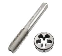 BEASAFY 2 Pièces Tarauds et Filières, Métrique M14 X 1.5 Coffret Tarauds et Filières, HSS Taraudage de Filetage et Filière Ronde, Kit Taraudage pour Filetage Tapotement Réparation
