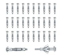 BEASAFY 30 Pièce Chevilles, M6 x 52 mm Fixations Murales Creuses, Chevilles à Expansion avec Vis, Galvanisées Cheville, Métalliques Fixations D'ancrage pour Mur Creux