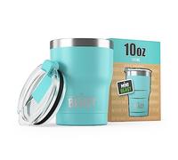 BEAST Mug Isotherme Cafe - 300ml I Bleu aigue-marine I Acier Inoxydable I Réutilisable, Tasses Isothermes I 2 Pailles et Brosse Nettoyage I Thermos Cafés de Voyage Double Paroi I Café Chaud ou Glacé