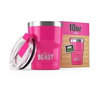 BEAST Mug Isotherme Cafe - 300ml I Rose Cup Cake I Acier Inoxydable I Réutilisable, Tasses Isothermes I 2 Pailles et Brosse Nettoyage I Thermos Cafés de Voyage Double Paroi I Café Chaud ou Glacé