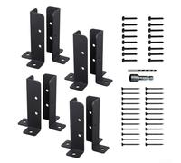 Beatanug Kit de supports de poteau de clôture réglables en métal pour poteaux en bois de 3,8 x 3,8 cm à 10,2 x 10,2 cm, ancrages de base de pergola et de terrasse, compatibles avec tonnelles de jardin