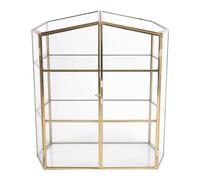 Beatifufu Boîte de Rangement pour Bijoux en Verre à 3 Niveaux Structure en Métal, Organisateur Cosmétique Multifonction pour Salle de Bain et Accessoires de Maquillage
