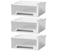 Beatifufu Boîte de Rangement Tiroir à 3 Niveaux Empilable en PP pour Bureau et Maison, Grosse Capacité, Organise Bijoux et Cosmétiques, Facile à Nettoyer
