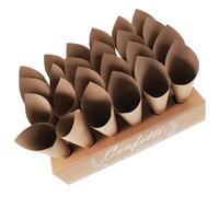 Beatifufu Cônes en Papier Kraft pour Pétales et Charcuterie - 30 Cornets Alimentaires avec Support 24 Trous, Parfaits pour Mariage et Réception, sans Odeur