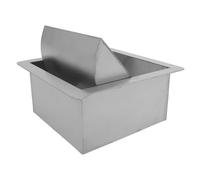 Beatifufu Couvercle de Poubelle à Charnière en Acier Inoxydable Argenté, Forme Carrée Encastrée pour Poubelles Cuisine et Salle de Bain Couvercle Battant et Design Gain de Place