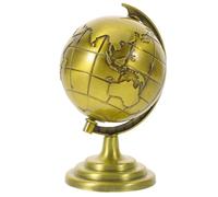 Beatifufu Globe Terrestre Vintage Rotatif en Métal pour Salon et Bibliothèque, Ornement Compact en Fer, Style Rétro Classique, Dimension 10x6x6 cm
