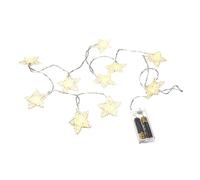 Beatifufu Guirlande Lumineuse en Rotin D'étoile 10 LED, Lampe à Piles Ip44, Décor Romantique pour Cour Extérieure et Couloirs, Ambiance Festival Noël