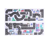 Beatifufu Lot de 2 feuilles d'autocollants muraux amovibles en vinyle pour voiture, camion, tracteur, route, autocollants pour enfants, décoration de voiture et de rail, autocollants en papier,