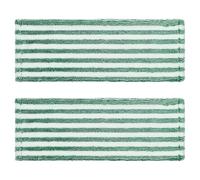 Beatifufu Lot de 2 Lingettes Plates en Microfibre Réutilisables pour Balai, Lavage Machine, Couleur Vert Foncé, Adaptées Nettoyage Humide et Sec des Sols Durs et Stratifiés