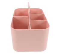 Beatifufu Organisateur de Bureau Polyvalent avec Poignée Boîte de Rangement Compartimentée pour Papeterie Cosmétiques et Accessoires Panier Portable pour École Maison et Bureau Rose