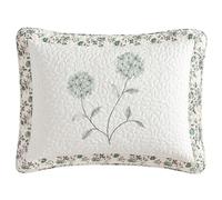Beatrice Home Fashions Carnation Couvre-lit matelassé brodé Floral léger, Toutes Saisons, taie d'oreiller Standard, Sauge