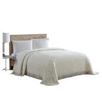 Beatrice Home Fashions Médaillon Chenille Couvre-lit, Chenille, Ivoire, Queen Size