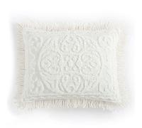 Beatrice Home Fashions Médaillon Chenille Couvre-lit, Chenille, Ivoire, Standard