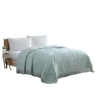 Beatrice Home Fashions Medallion Couvre-lit en Chenille Bleu King Size