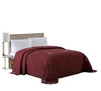 Beatrice Home Fashions Medallion Couvre-lit en Chenille pour lit Double, Bordeaux
