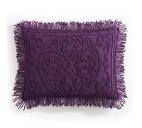 Beatrice Home Fashions Medallion Couvre-lit en Tissu Chenille, taie d’Oreiller King, Aubergine