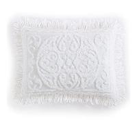 Beatrice Home Fashions Medallion Couvre-lit en Tissu Chenille, taie d’Oreiller King, Blanc