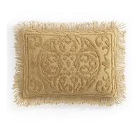 Beatrice Home Fashions Medallion Couvre-lit en Tissu Chenille, taie d’Oreiller King, doré