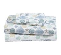 Beatrice Home Fashions Parure de lit en Microfibre à imprimé côtier, Douce et Confortable, Poches Profondes de 30,5 cm, Grand lit, Briella