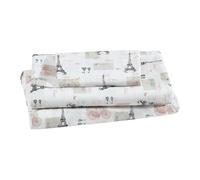Beatrice Home Fashions Parure de lit imprimée en microfibre douce, confortable et facile d'entretien, comprend 1 drap-housse avec poches profondes de 30,5 cm, 1 drap plat, taie d'oreiller, lit jumeau,