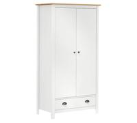 BEAU Armoire de Chambre - Penderie - Garde-Robe à 2 portes - Hill Blanc 89x50x170cm - Bois de pin solide mode855349
