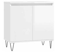 BEAU®Blanc Colonne/Armoire de bain - ZENCORE - Contemporain - avec stockage - blanc brillant 58x33x60cm bois d'ingénierie 3040152