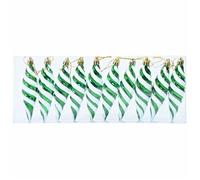 BEAU Décorations de Noël - Vert - Boule en forme de spirale de Noël 40 pc - Vert - 3x11 cm[78015]