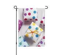 Beau drapeau de jardin imprimé à pois 31,8 x 45,7 cm, drapeau de décoration extérieure double face pour jardin, terrasse, pelouse, jardin, porche