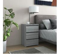 BEAU Lot de 2 Tables de chevet Armoire de Nuit chambre - Sonoma - Gris 40x35x62,5cm - bois ingénierie mode551807