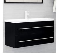 BEAU Meuble bas de Salle de Bain - Armoire d'évier - Noir 100x38,5x48 cm Bois d’ingénierie mode837411