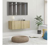 BEAU Meuble TV Buffet télévision armoire HiFi - Chêne sonoma - 80x30x30 cm Bois d’ingénierie mode518396
