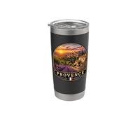 Beau paysage de champs de lavande de Provence Gobelet isotherme en acier inoxydable double paroi