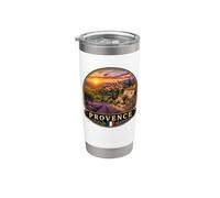 Beau paysage de champs de lavande de Provence Gobelet isotherme en acier inoxydable double paroi