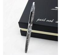 Beau Stylo-Plume À Grain De Marbre Avec Pince En Argent, 0.5mm, Plume Fine, Encre, Cadeau De Noël, Fournitures Scolaires, De Bureau