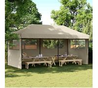 BEAU®Taupe Pavillon de Jardin Contemporain - ZENCORE - Tente de fête JARDIN - Taupe 292x580x315cmTissu Oxford 904243