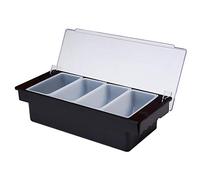 Beaumont CZ603 Support à condiments en plastique 4 parties Noir - Étagère à épices pour le rangement et l’organisation de la cuisine