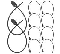 Beaupretty 10 Pièces Attache Flexible pour Plantes en Silicone Noir | Surface Lisse, Usage Bureau et Décoration, Convient aux Câbles, Lot Pratique pour Lien, Bricolage