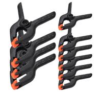Beaupretty 10 Pièces Jeu de 10 Pinces à Ressort Robustes en Plastique Noir, Compactes et Portables, pour Travaux de Menuiserie et Studios Photo, Opération Rapide Assurée