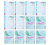 Beaupretty 12 Ensembles Cartes D'invitations Sirène pour Fête D'anniversaire, Papier Cartonné Ultra-solide, Facile à Écrire, Design Créatif Unique pour Fête D'anniversaire Garçon et Filles