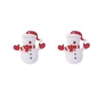 Beaupretty 2 Pièces Broche Bonhomme de Neige en Alliage Émaillé pour | Blanc, Format 4,00x3,90x1,80cm, Style Festif et Adorable, pour Vêtements Hiver