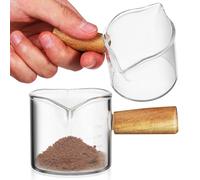 Beaupretty 2 Pièces Pichet à Café en Verre Transparent 100ml avec Poignée et Graduation Claire 75ml, Résistant Lave-vaisselle, pour Buffet et Restaurant