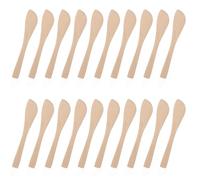 Beaupretty 20 Pièces Cuillère à Masque en Bois Beige Facile à Entretenir, Tartineur à Beurre et Étaloir à Confiture pour Beurre et Gâteau, Ustensile Cuisine Pratique