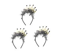Beaupretty 3 Pièces Bandeau Paillettes pour Fête Nouvel An Confortable et Accessoire Photo Booth Créatif et Festif pour Célébrations