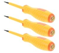 Beaupretty 3 Pièces Tournevis Testeur Électrique Multifonction Jaune en Cuivre et Plastique 100-500v pour Serrage et Démontage, Outil pour Testeur de Tension Domestique
